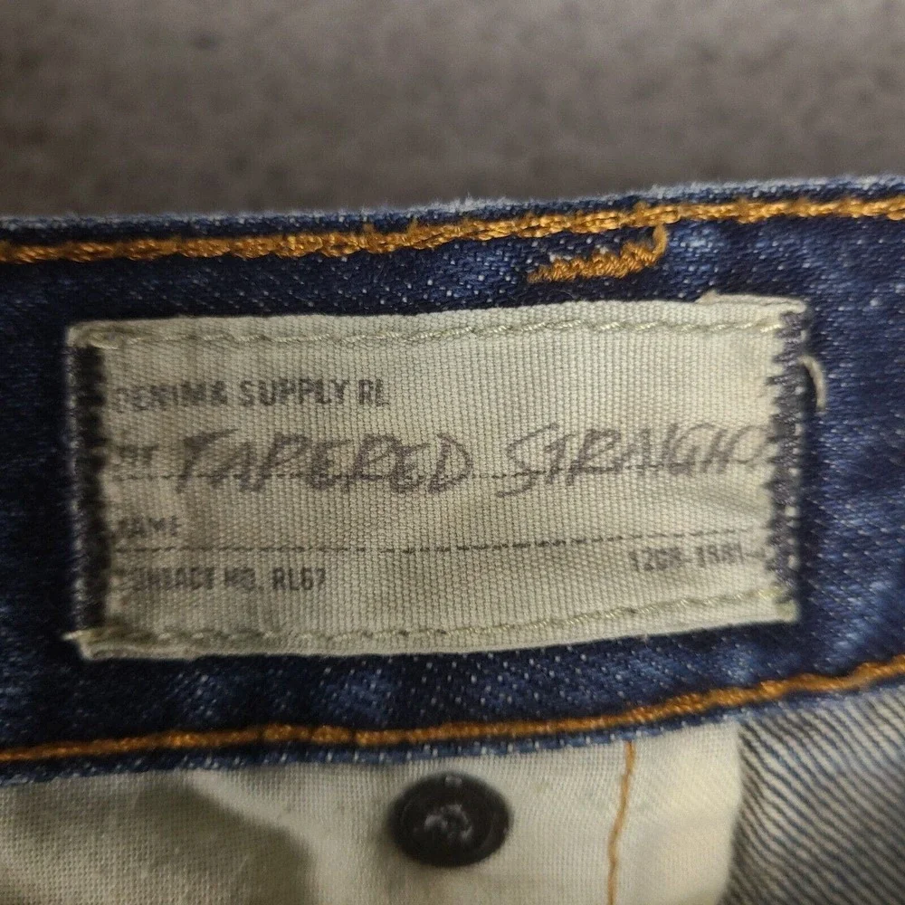 Denim & Supply Ralph Lauren Jeans Mens 40x30.5 Blue Straight‎ Taper Denim